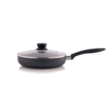 The Chef Story Everyday Series Non Stick Saute Pan With Glass Lid, Grey